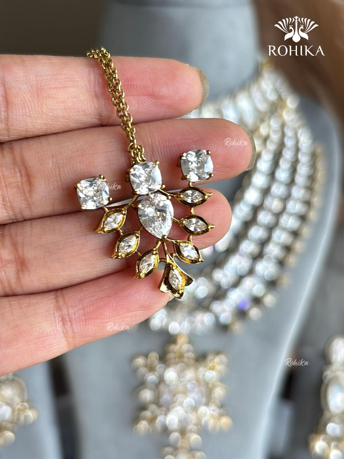 Olivia AD Layered Necklace Set  - White