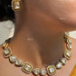 Shwet Moissanite Polki Kundan Necklace Set - Golden