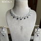 Hinaya American diamond necklace set - Navy blue