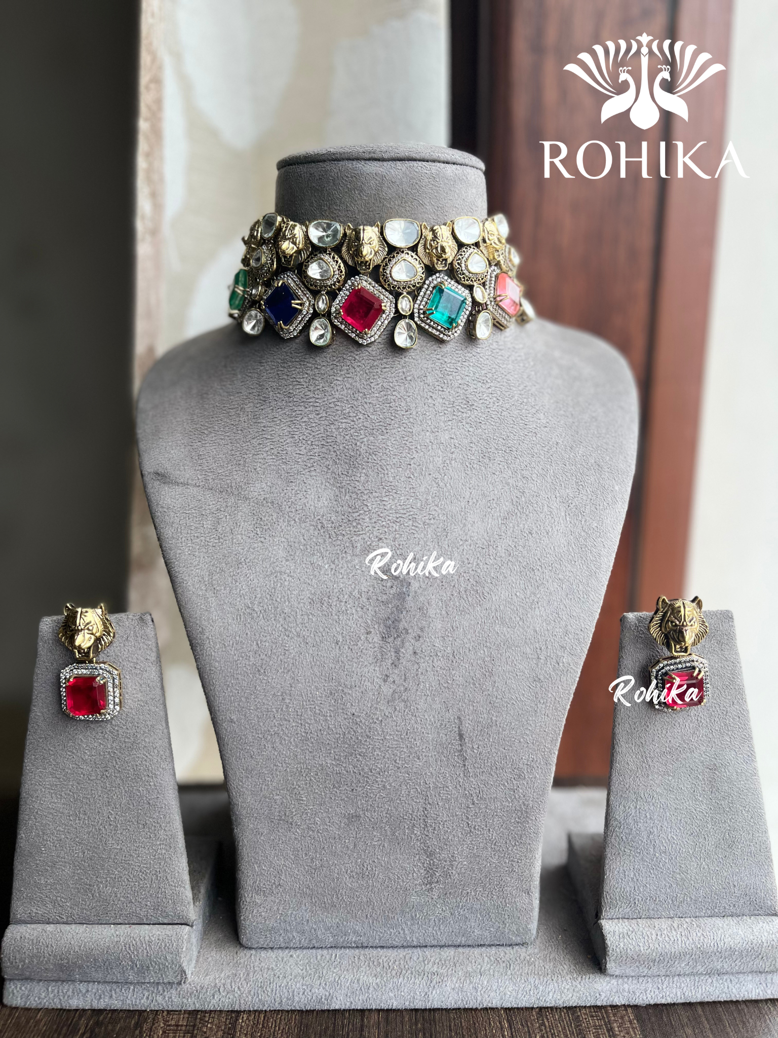 Sabhya designer choker set -Multi colour