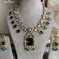 Basera moisanite necklace set - Dark green