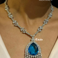 Piya american diamond  necklace set - Blue