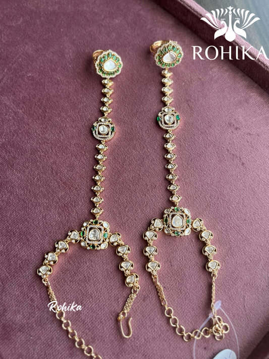 Polki kundan haathphool (SGH-001) - Green