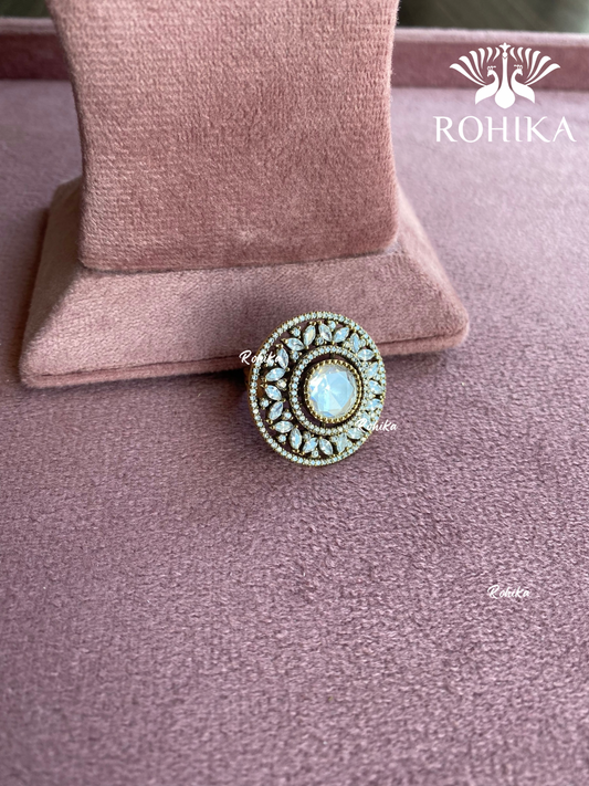 Angana polki kundan ring  (SG-001) - White