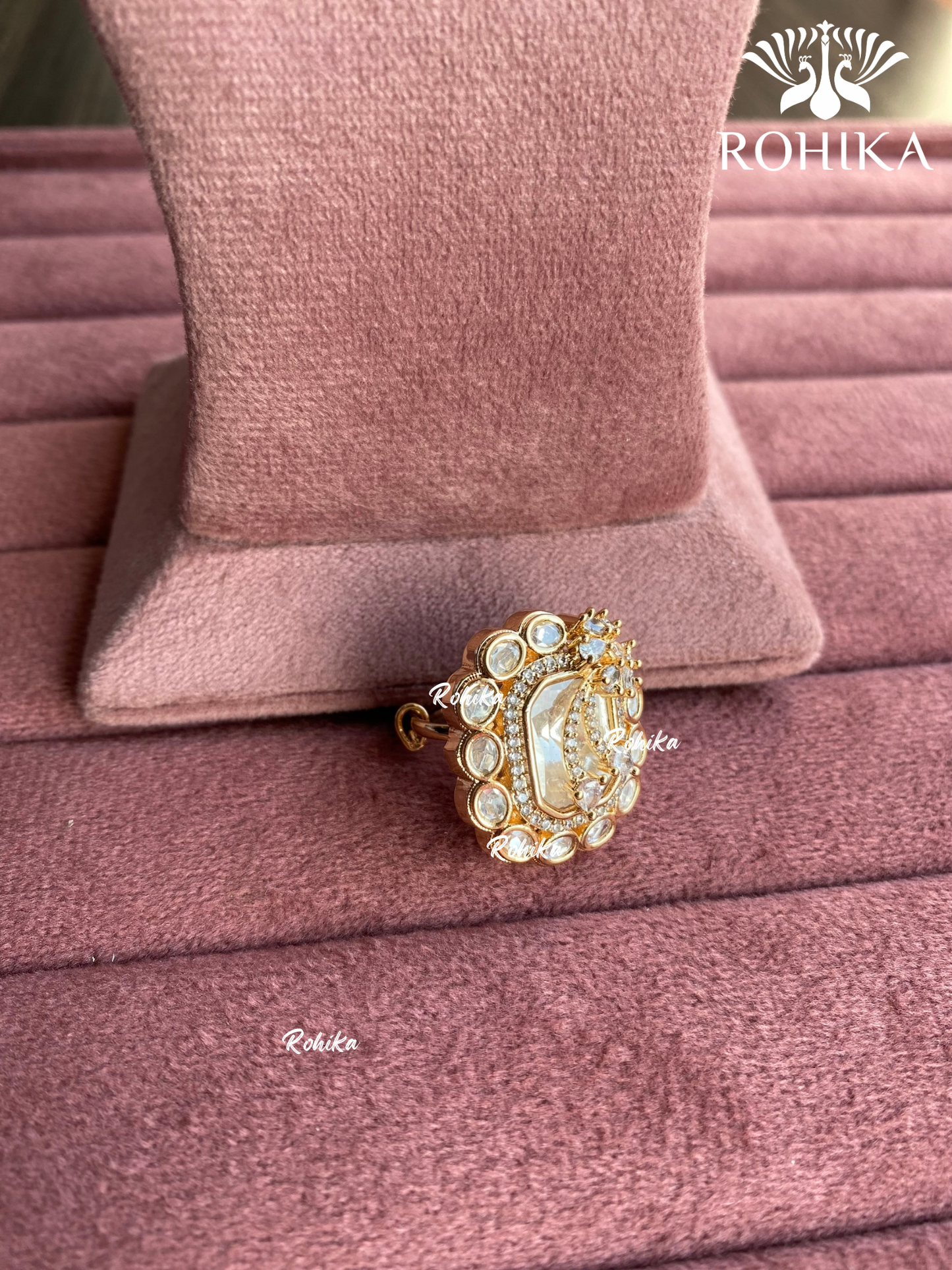 Angana polki kundan ring (SG-086) - White