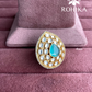 Angana polki kundan ring (SG-130) - Mint green