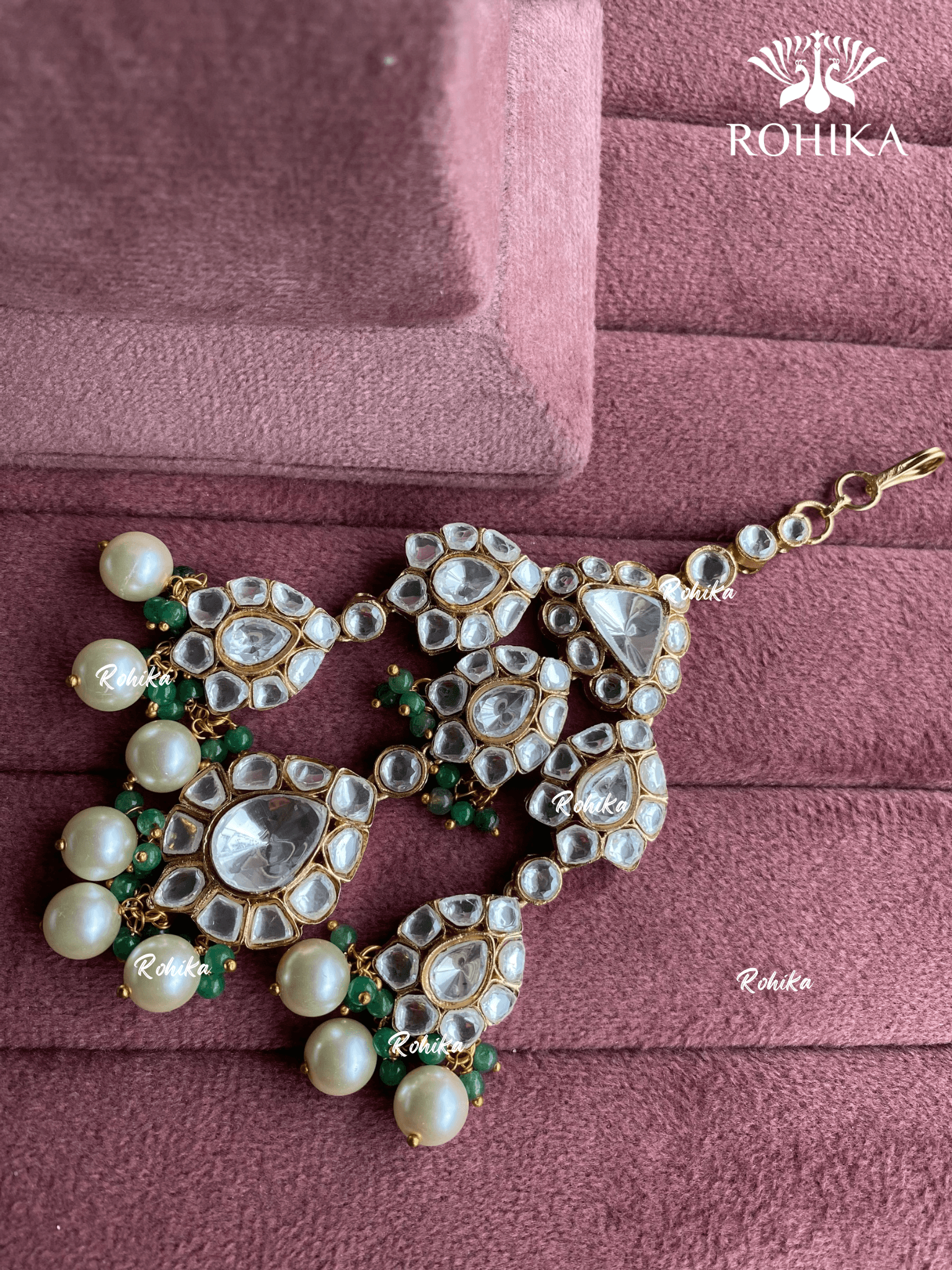Bandini polki kundan passa /jhoomer (012) - Mint green - Rohika Store