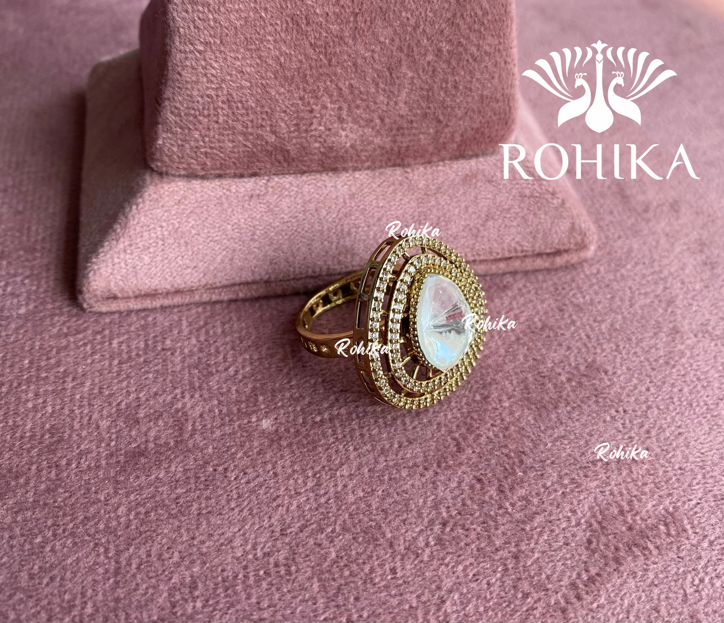 Angana polki kundan ring  (SG-025) - White