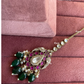 Polki kundan maangtikka (PLKM-052) - Dark green & pink