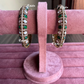 Pushp moisinite kundan kada/bangles - Green