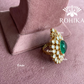 Angana polki kundan ring  (SG-028) - Dark green