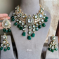 Suhani kundan necklace set - Dark green