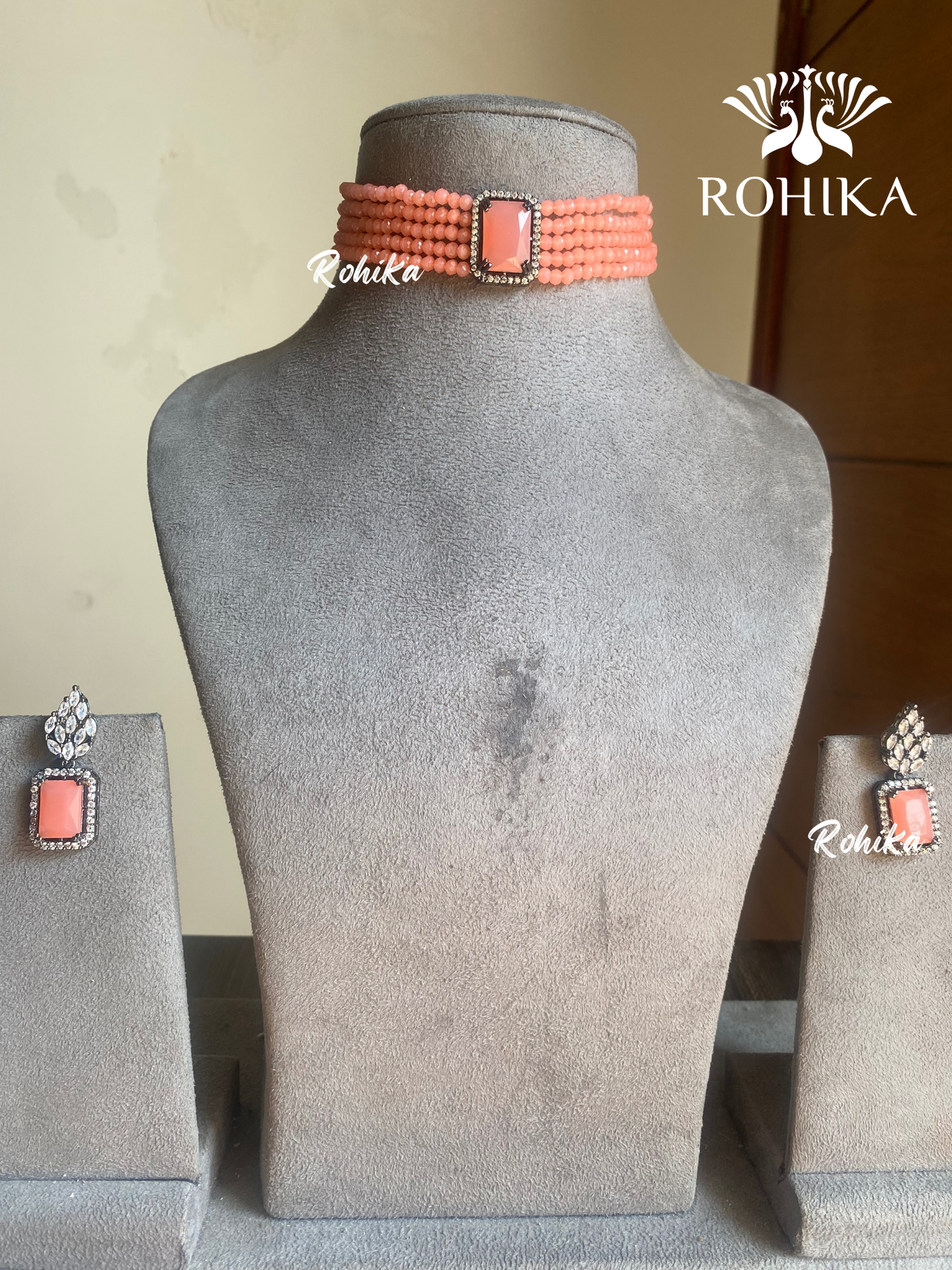 Rashya choker set - Peach