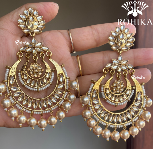 Damini kundan earrings  - Golden