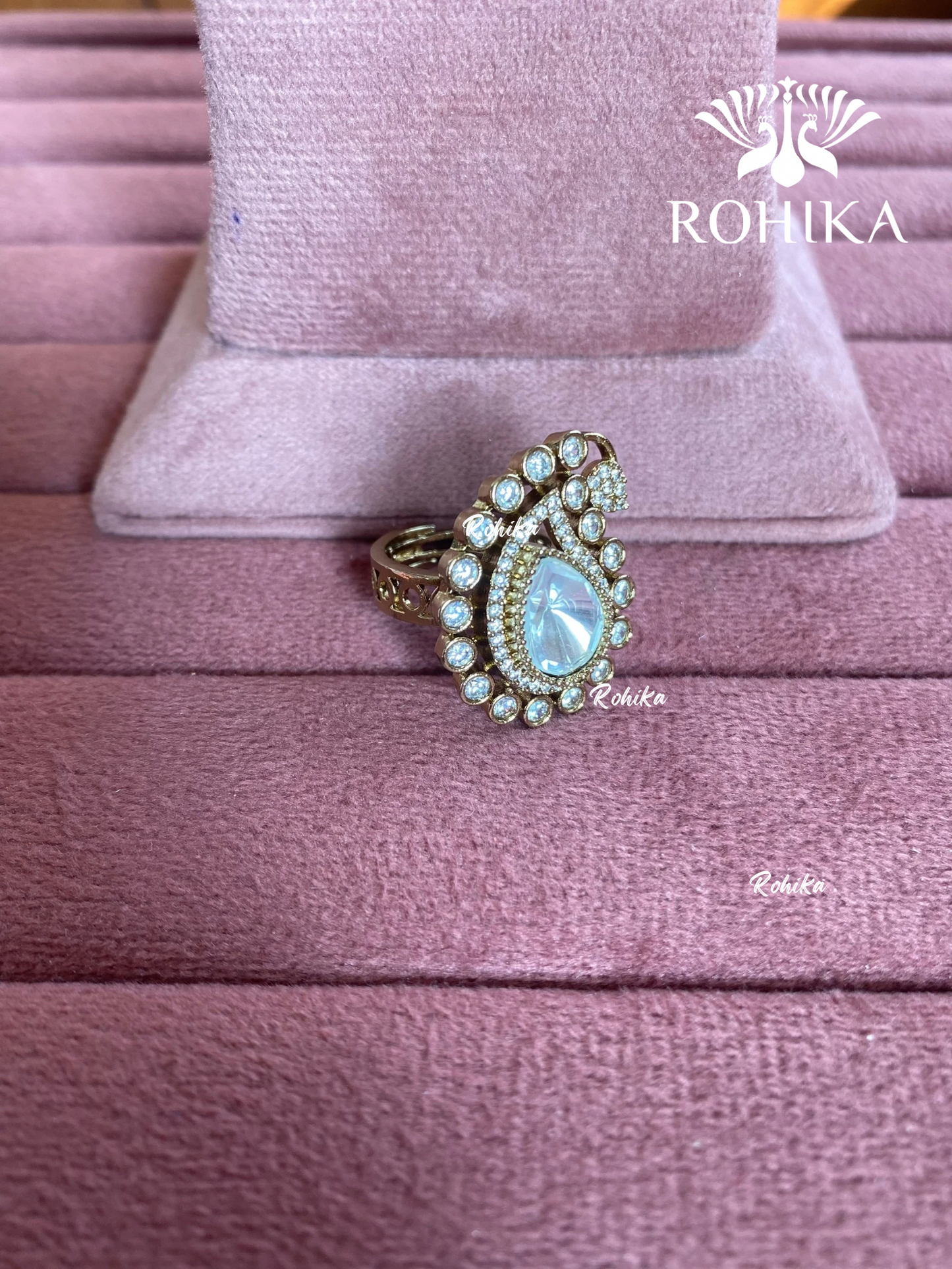 Angana polki kundan ring (SG-122) - White