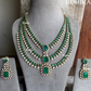 Sneh doublets necklace set - Dark green