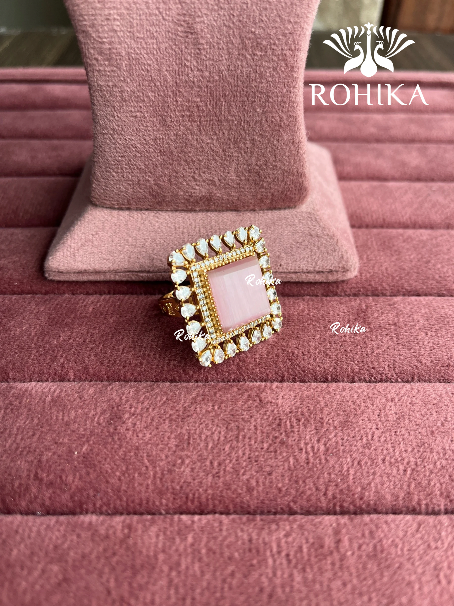 Angana polki kundan ring (SG-109) - Pink