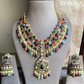 Mukhya doublet polki kunda necklace set - Navratan