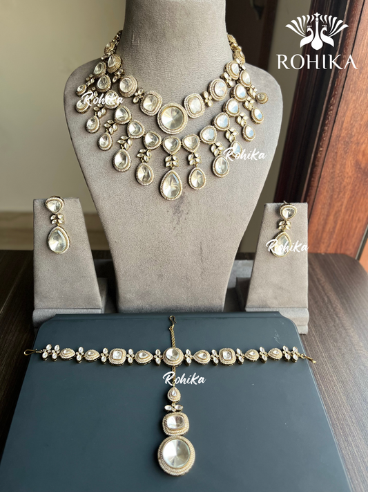 Adhisha polki kundan necklace set