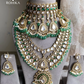 Sehra polki kundan bridal combo set - Mint green