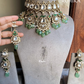 Visha polki kundan choker set - Mint green