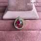 Angana polki kundan ring (SG-091) - Dark pink 