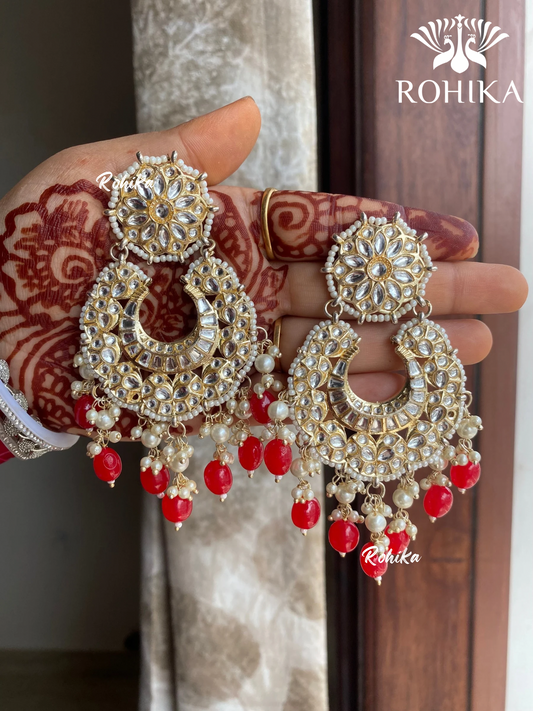 Navpreet beautiful earrings - Red