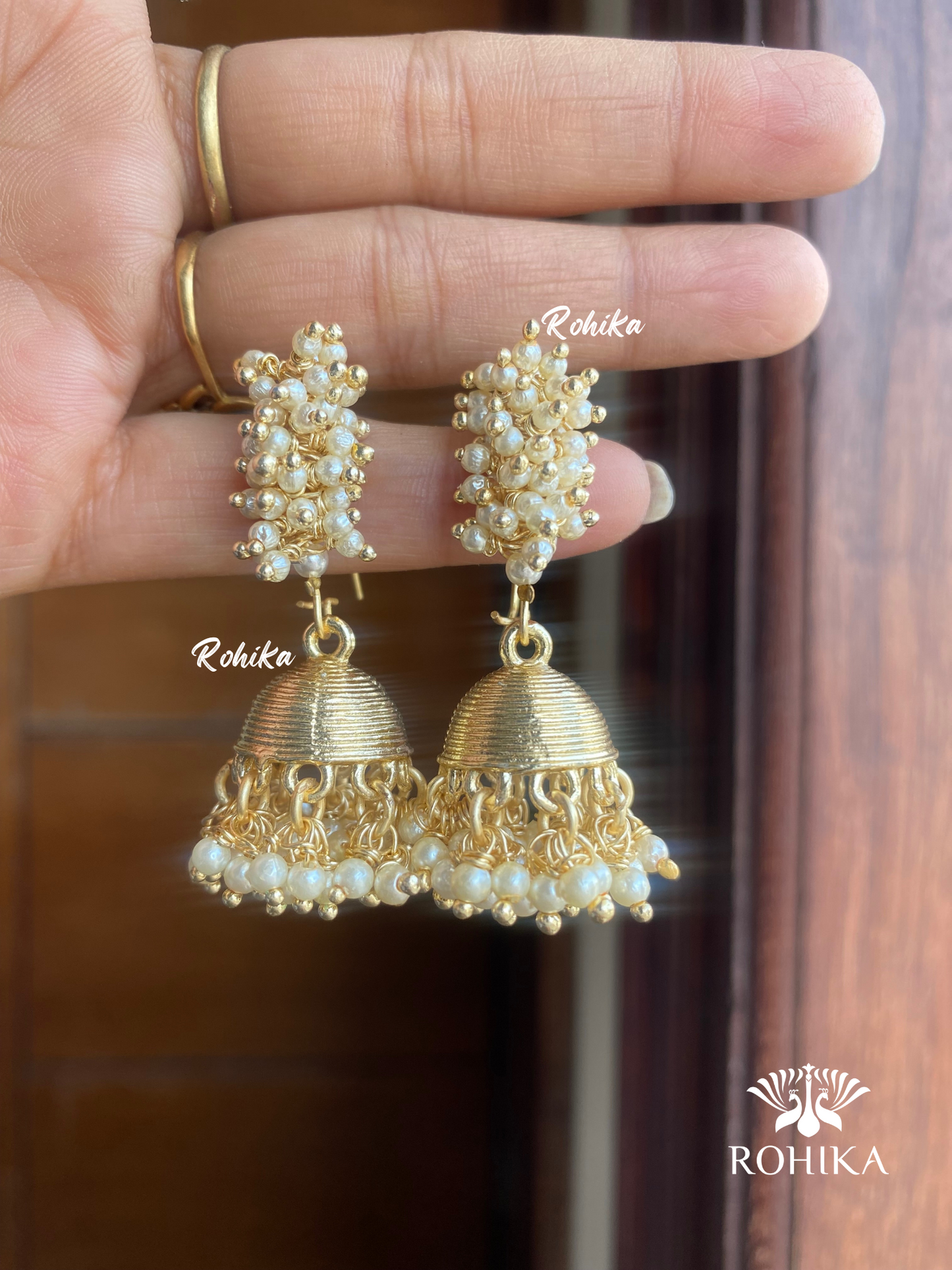 Reet jhumki earrings -Golden