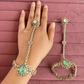 AD kundan haathphool (HP020) - Mint Green