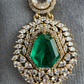 Baani AD Doublet Necklace Set - Green