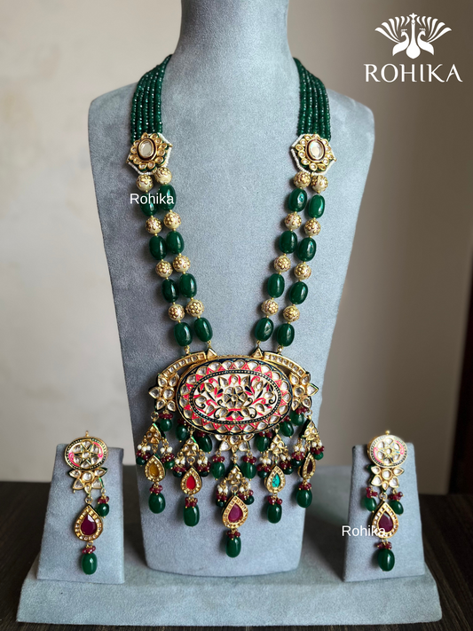 Raagini meenakari kundan long necklace