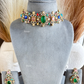 Saabya inspired fusion necklace set (SS036) - Multi colour