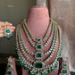 Alani Polki Kundan Long Bridal Necklace Set - Dark Green