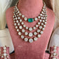 Isha doublet american diamond necklace set - Dark green