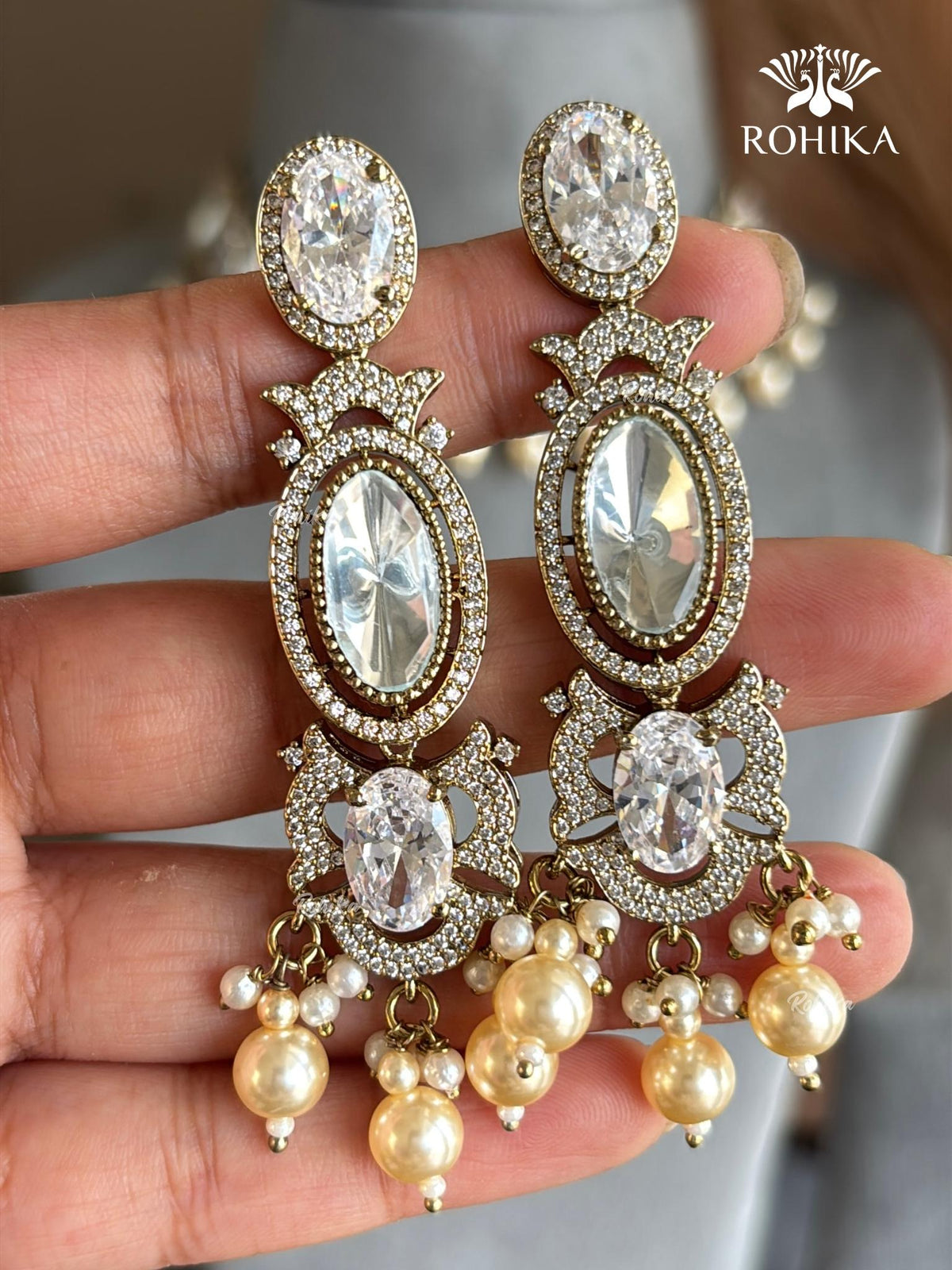 Gitali Polki Kundan and AD Choker Set - White