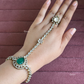 AD kundan haathphool (HP020) - Dark Green