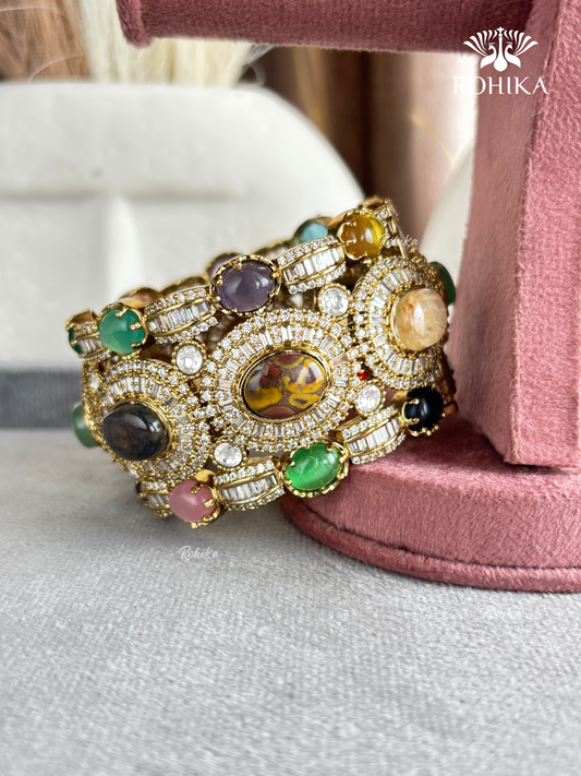 Sabya Deisgner Semi-Precious Kada (SSB003) -  Multi Colour