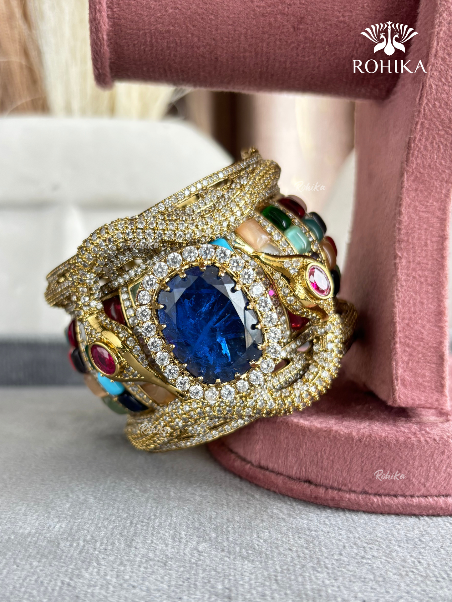 Sabya Deisgner Semi-Precious Kada (SSB004) -  Multi Colour