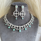 Hinaya American diamond necklace set - Mint green