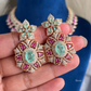 Sarisha AD doublet necklace set - Pink & Mint Green