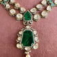 Varnika moisanite necklace set -Dark Green