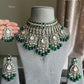 Anokhi Polki Kundan Bridal Necklace Set - Dark green