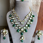 Oorja moisanite necklace set - Dark green