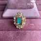 Angana polki kundan ring (SG-057) - Mint green