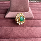 Angana polki kundan ring (SG-096) - Dark green