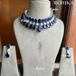 Kiyara American diamond  necklace set - Dark blue