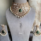 Saanvi moisanite choker set - Dark Green