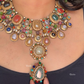 Saabya inspired fusion long necklace set (SS030) - Multi colour