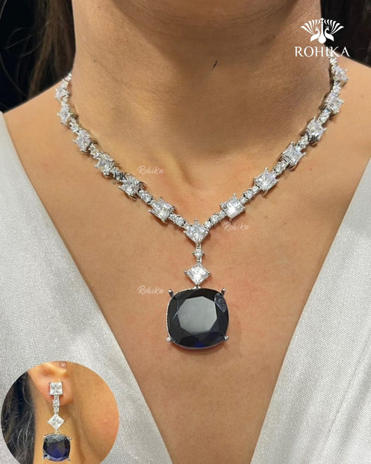 Dinah American Diamond Necklace - Black