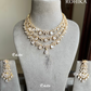 Aisha American diamond  necklace set - White